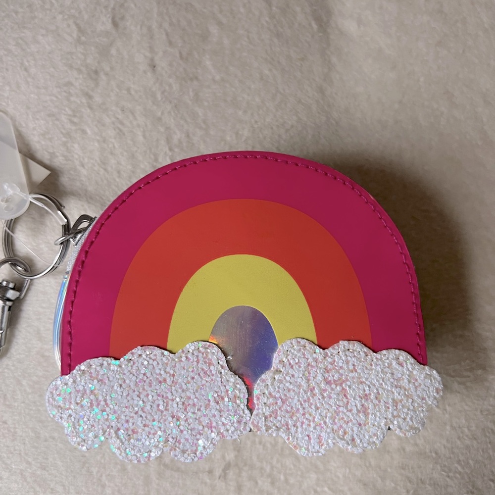 NWT CAT AND JACK RAINBOW CLOUD COIN PURSE  KEYCHAIN - Picture 3 of 6